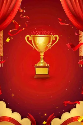 销量冠军销售红色大气奖杯背景