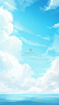海洋海面蓝天云层白云清新春天夏天阳光，立夏夏至大暑小暑