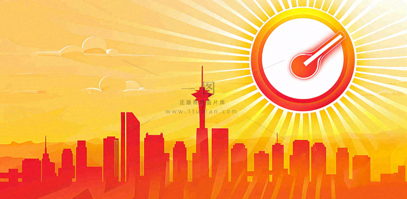 高温预警通知公告背景 高温预警通知公告背景