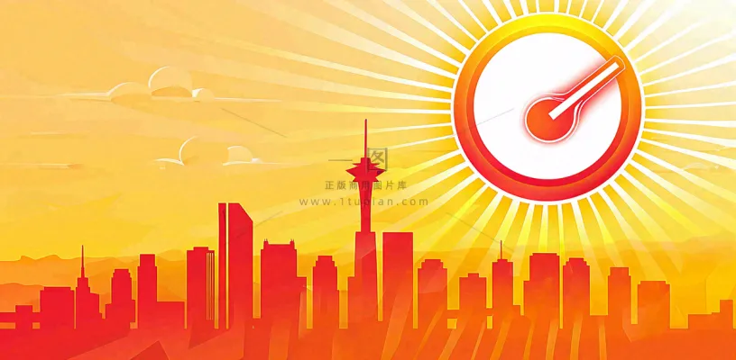 高温预警通知公告背景 高温预警通知公告背景