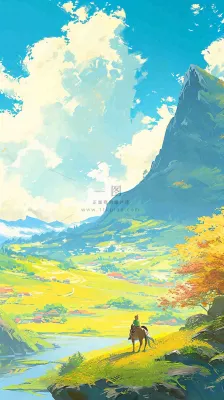 阳光春天细长流水山脉村庄小屋草坪,春分,旅行露营 阳光春天细长流水山脉村庄小屋草坪,春分,旅行露营