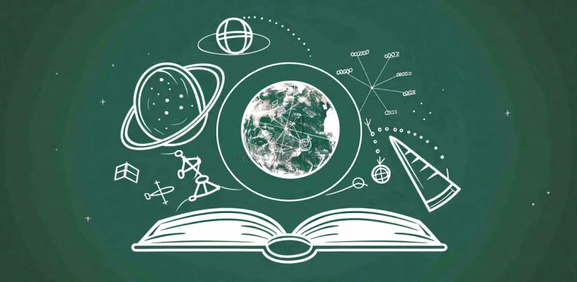 书本知识海洋遨游绿色黑板世界读书日创意插画背景