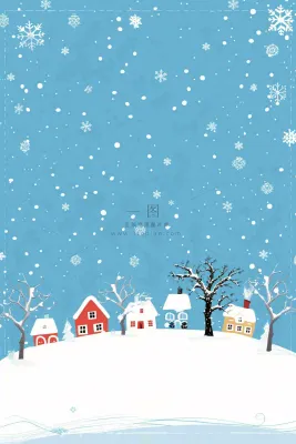 冬天白雪覆盖寒冷唯美雪景小寒插画背景