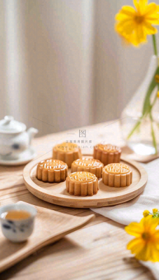 中秋节月饼摄影图