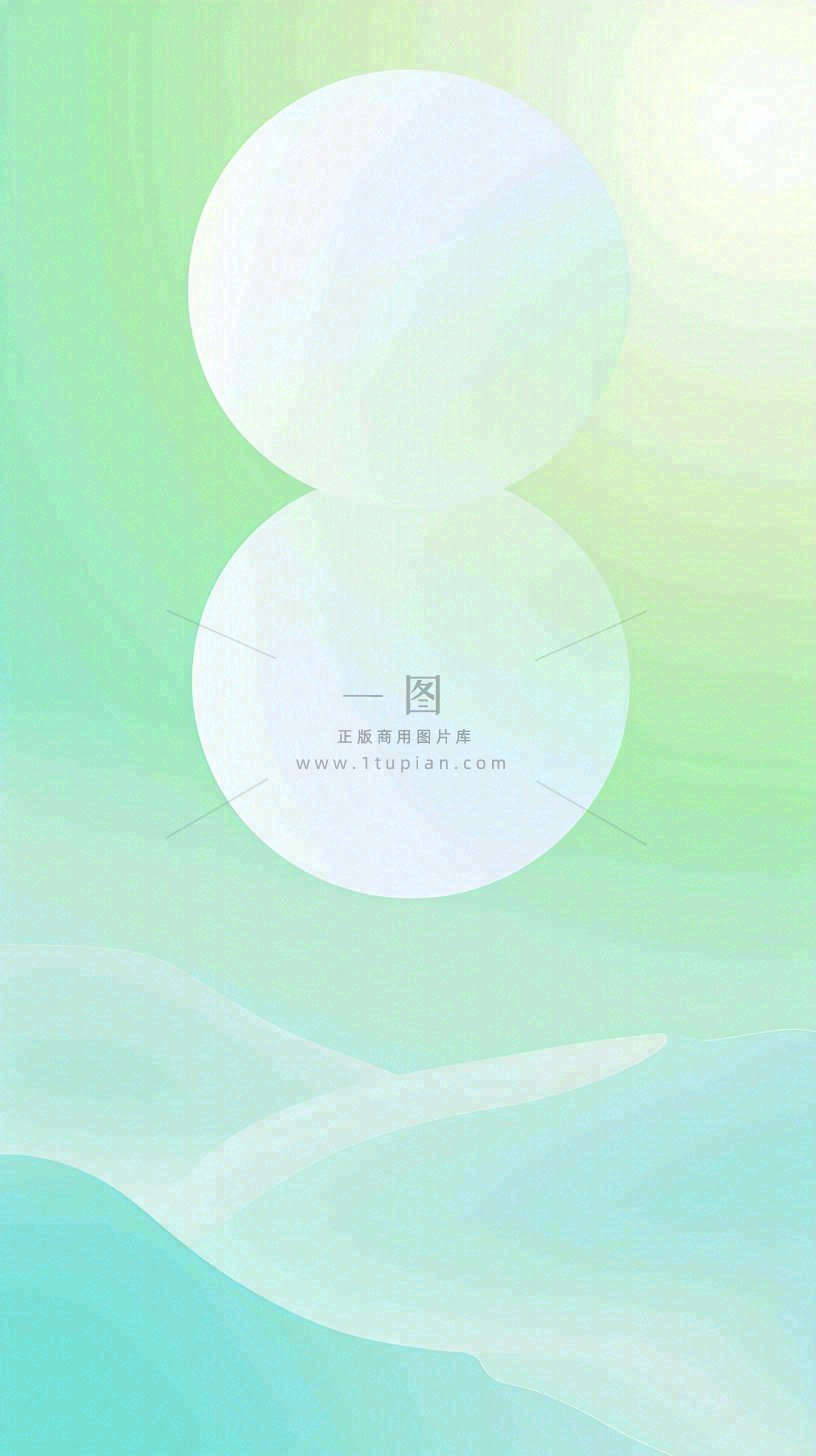 清新渐变背景前的彩色圆球,时尚
