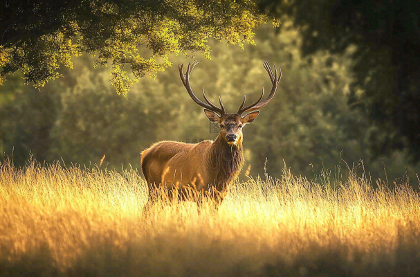 鹿动物山间草原的鹿摄影图
