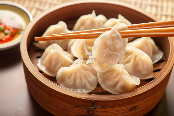 蒸饺饺子美食摄影图