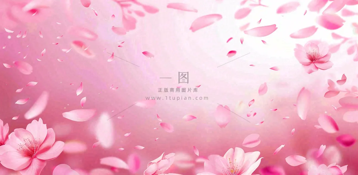 粉色樱花花瓣唯美妇女节春天摄影图