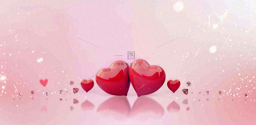 红色金色心形情人节七夕浪漫光斑情人节爱心背景