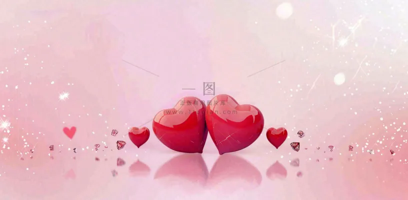 红色金色心形情人节七夕浪漫光斑情人节爱心背景