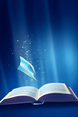 简约蓝色灯书籍扁平背景 简约蓝色灯书籍扁平背景