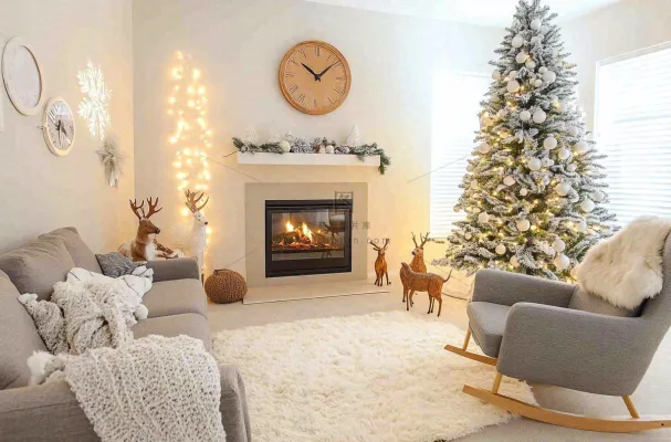 圣诞节室内装饰节日氛围摄影图 圣诞节室内装饰节日氛围摄影图