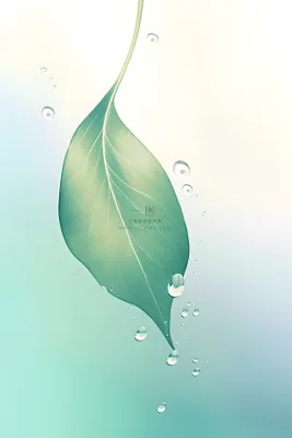 简约清新渐变黄绿色树叶纹理背景