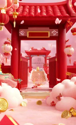 年货节促销电商背景