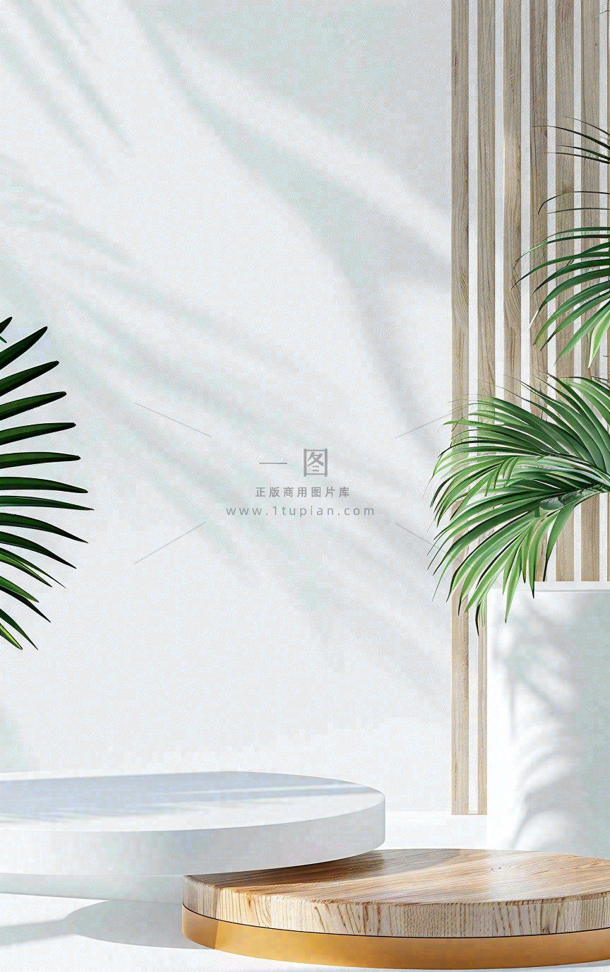 美妆护肤3d展台清新背景