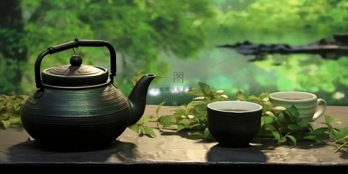茶壶植物自然意境背景