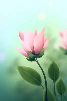 粉蓝色清爽夏日大气花朵扁平背景 粉蓝色清爽夏日大气花朵扁平背景