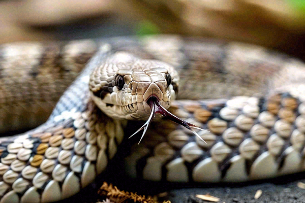 蛇爬行动物毒蛇摄影图