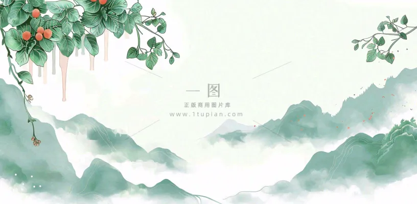 秋天插画风景处暑背景 秋天插画风景处暑背景