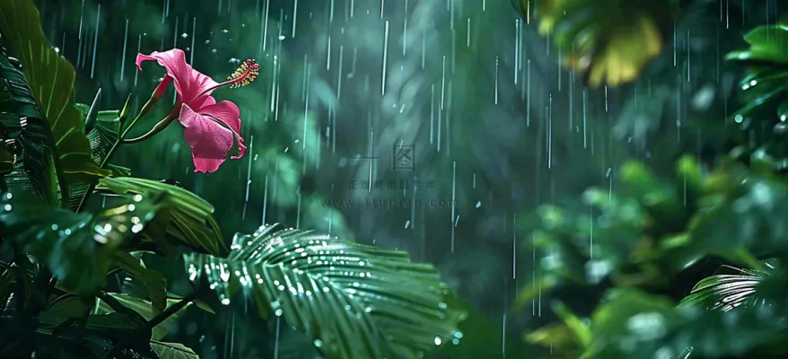 春天雨水森林植物的雨滴谷雨摄影图 春天雨水森林植物的雨滴谷雨摄影图
