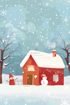 冬天白雪覆盖寒冷唯美雪景大寒插画背景 冬天白雪覆盖寒冷唯美雪景大寒插画背景