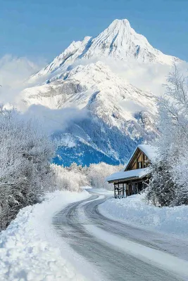 高原高山雪山风光风景摄影图