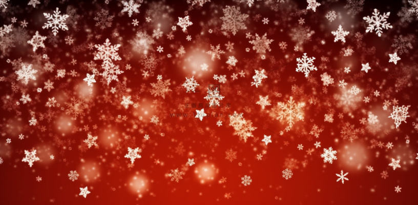 红色闪光粒子雪花光晕灯光喜庆摄影背景图