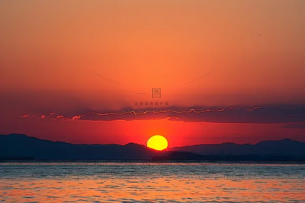 夏日落日海报沙滩晚霞摄影图