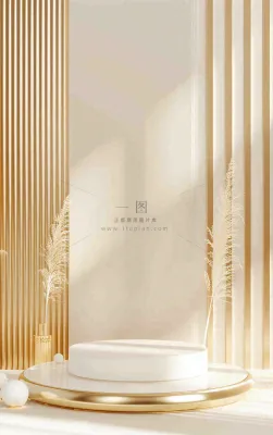 美妆护肤3d展台清新背景