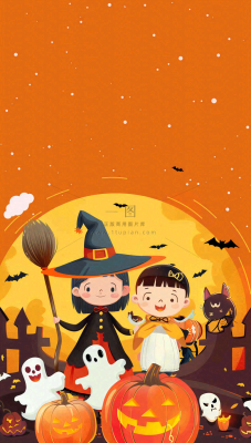 万圣节南瓜灯捣蛋恐怖背景