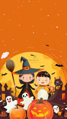万圣节南瓜灯捣蛋恐怖背景