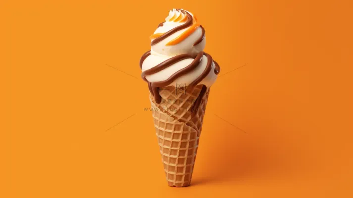 夏日冰淇淋清凉蛋筒甜点摄影图