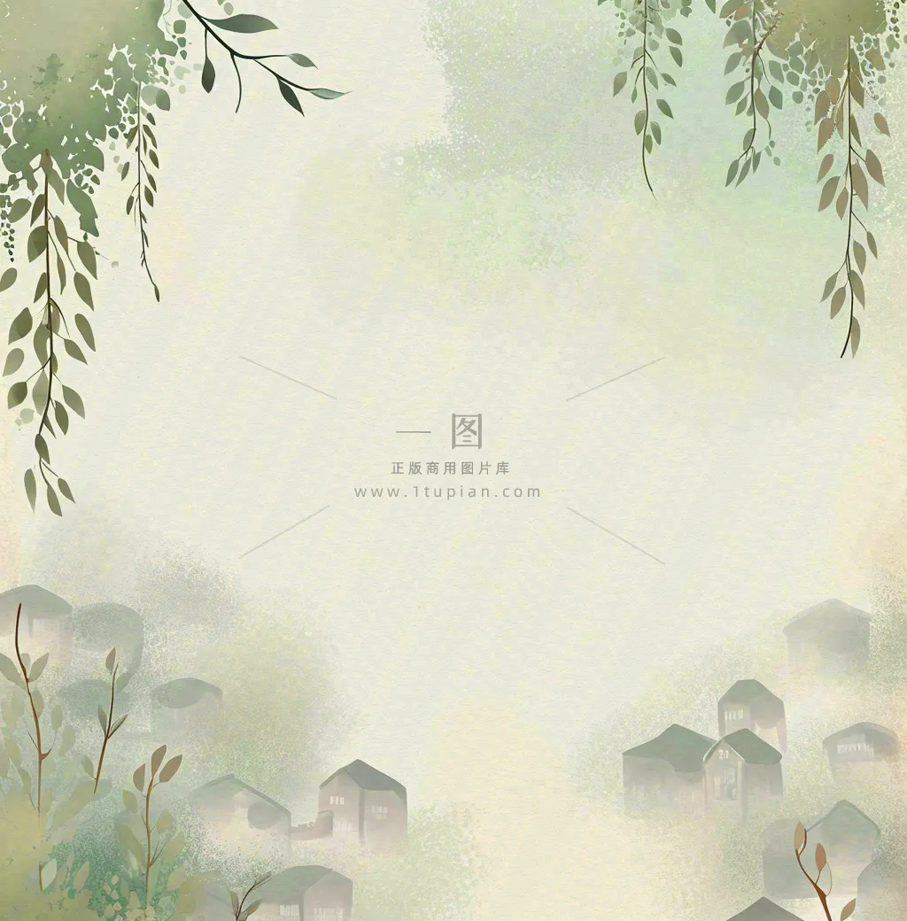 春天中国风的场景