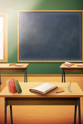 简约教室清新学习插画海报背景 简约教室清新学习插画海报背景