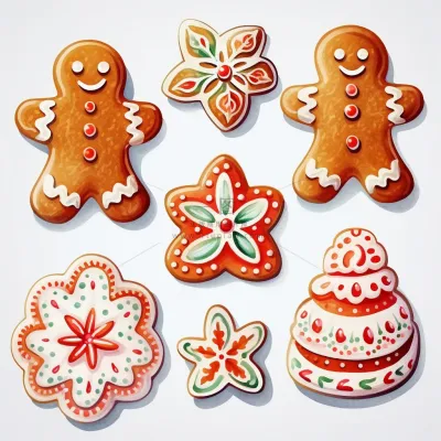 姜饼人圣诞饼干甜点卡通插画背景 姜饼人圣诞饼干甜点卡通插画背景