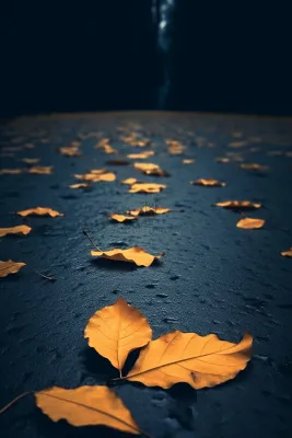 蓝色大气秋叶简约背景 蓝色大气秋叶简约背景