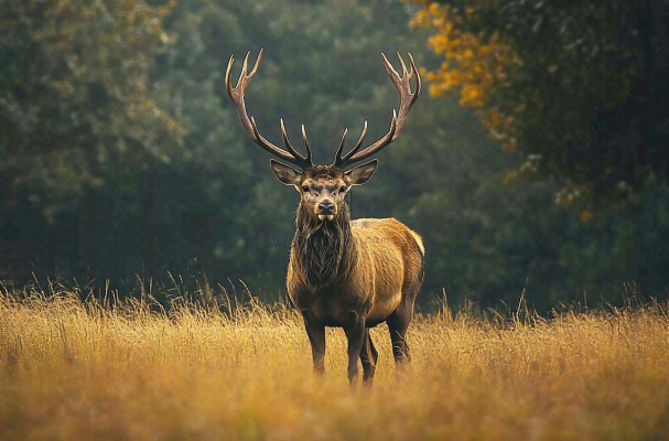 鹿动物山间草原的鹿摄影图
