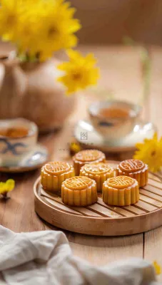 中秋节月饼摄影图