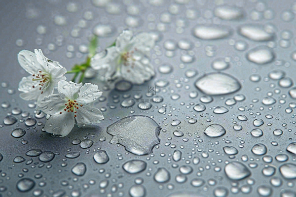 雨天掉落的白色花朵雨水谷雨寒露摄影图 雨天掉落的白色花朵雨水谷雨寒露摄影图