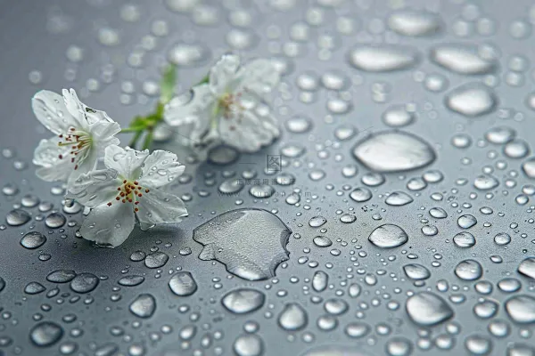雨天掉落的白色花朵雨水谷雨寒露摄影图 雨天掉落的白色花朵雨水谷雨寒露摄影图