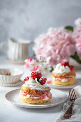 面包蛋糕甜点美食摄影图