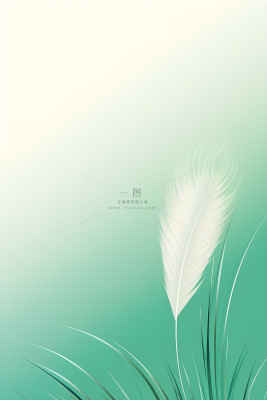 清新大气绿色芦苇羽毛背景 清新大气绿色芦苇羽毛背景