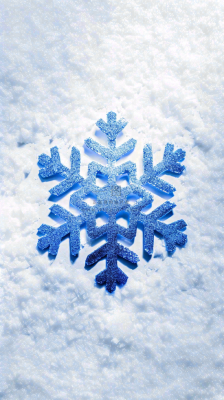 冬季白雪地里的蓝色雪花寒冷大寒小雪大雪摄影图