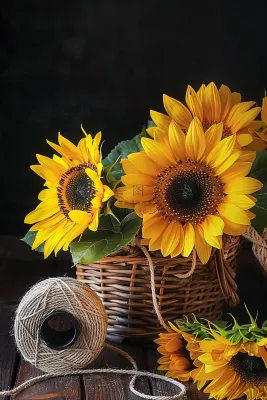 向日葵向阳鲜花摄影图