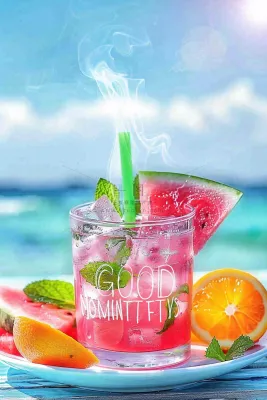 夏日冰镇饮料西瓜解暑小暑大暑摄影图