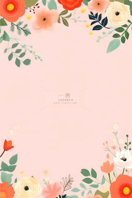 简约扁平鲜花可爱背景 简约扁平鲜花可爱背景