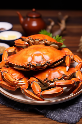 螃蟹秋季美食摄影图 
