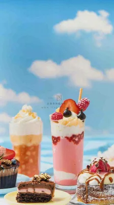 夏日饮品饮料清凉背景