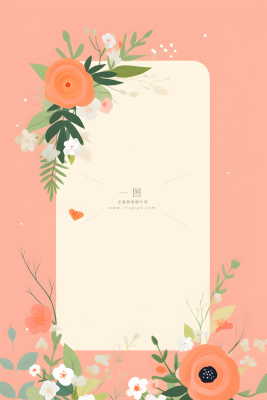 简约扁平鲜花可爱背景