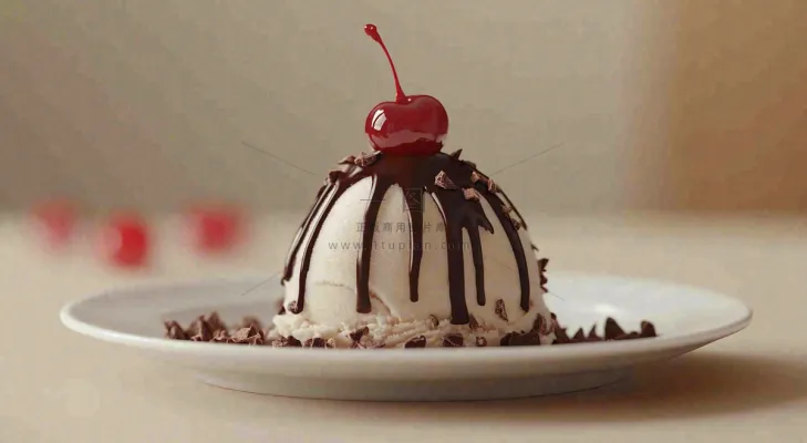 甜点巧克力小蛋糕布丁美食摄影图